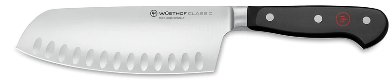 Wüsthof Classic 7 Inch Hollow Edge Chai Dao, Black, Silver - Image 1