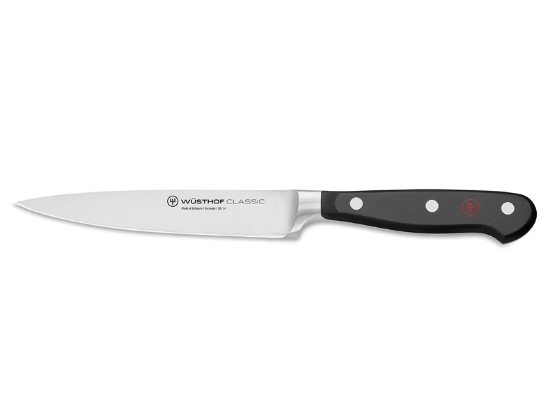 Wüsthof Classic 5 Inch Utility Knife, Black, Silver