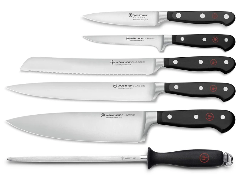 Wüsthof Classic 6-Piece Chef's Knife Set, Black, Silver