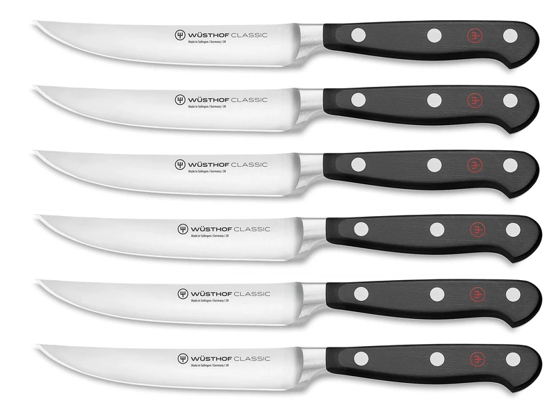 Wüsthof Classic 6-Piece Steak Knife Set, Black, Silver