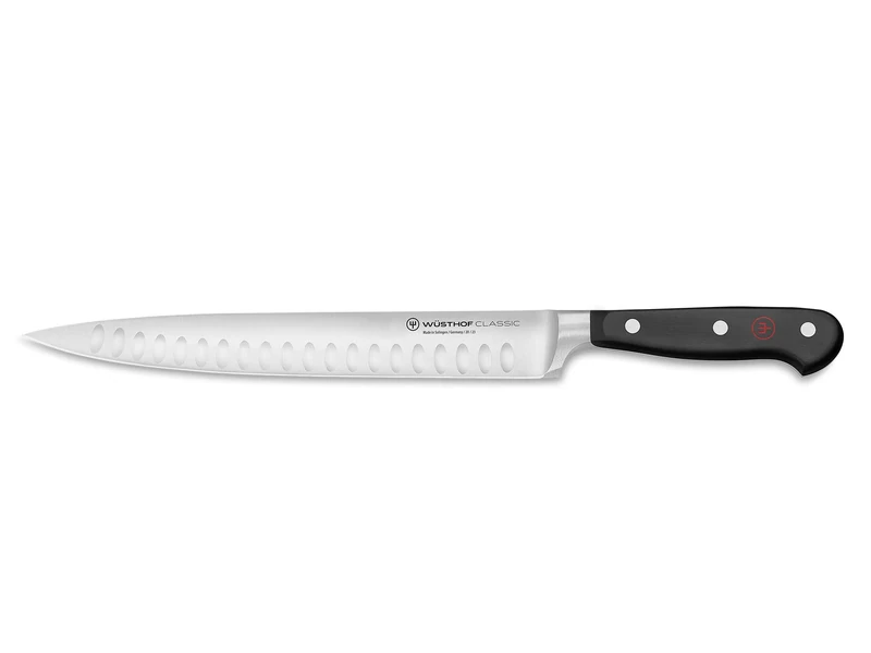 Wüsthof Classic 9 Inch Hollow Edge Carving Knife, Black
