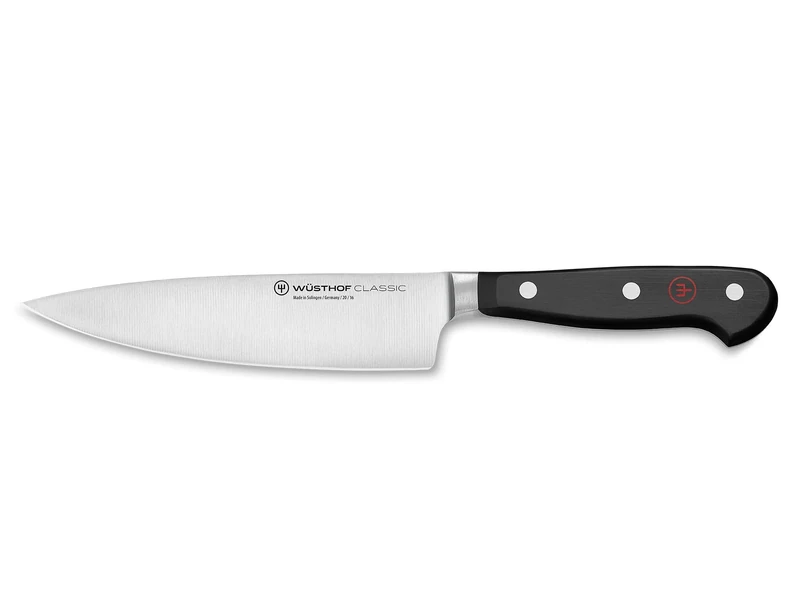 Wüsthof Classic 6 Inch Demi Bolster Chef's Knife, Black, Silver