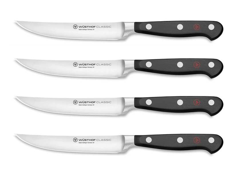 WÜSTHOF Classic Black 4 Piece Steak Knife Set