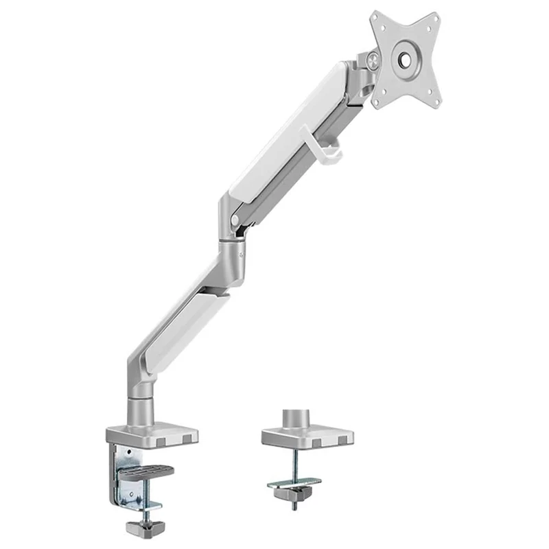 LogiLink BP0086 Aluminium Monitor Desk Mount for 17-32 Inch (LCD, LED, OLED, etc.) with Gas Lift, Flat & Curved TVs, Arm Length = 506 mm