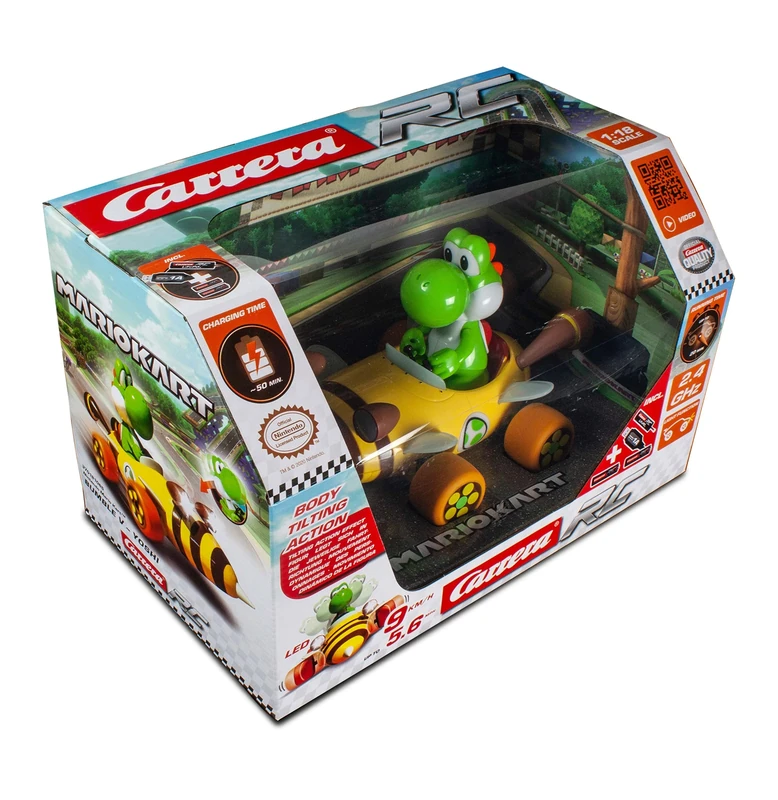 Carrera RC 370181065 Nintendo Mario Kart™ Bumble V, Yoshi 1:18 2.4GHz RC Vehicle with Included Batteries