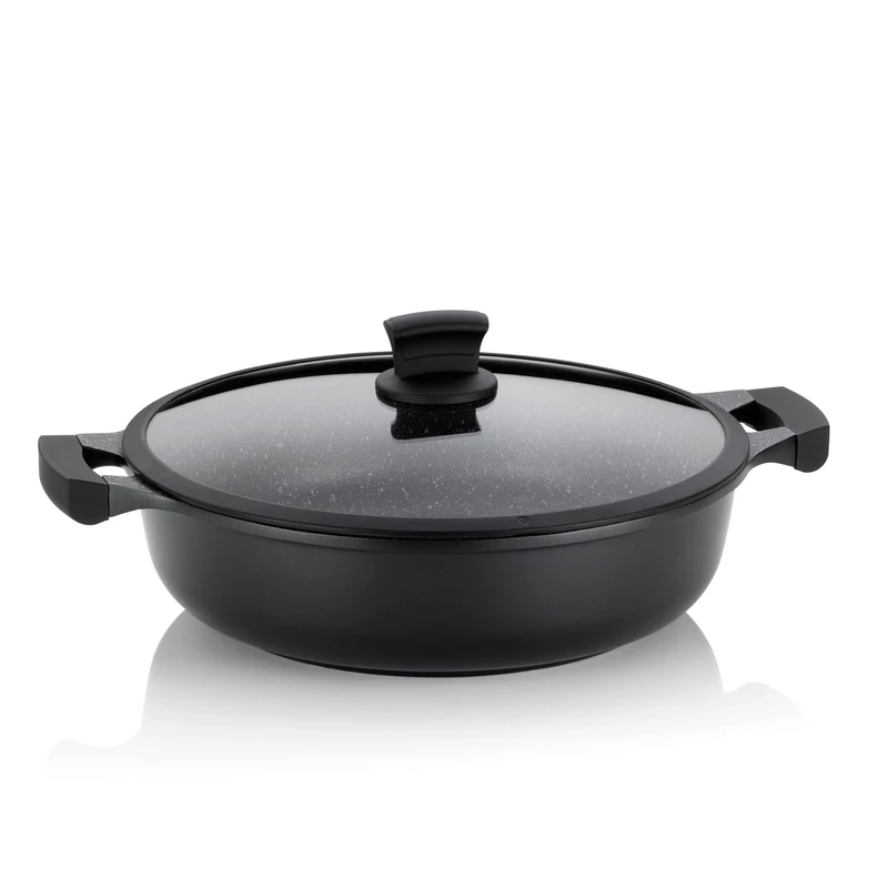 kela Serving pan 32cm Stella NOVA, braising pan with lid with Oil Control System, Induction Casserole 5 L, cast Aluminium Coated, Paella pan with high Rim