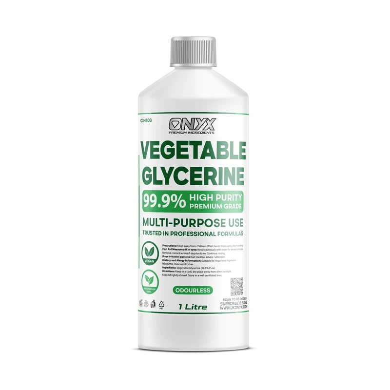 Pure Vegetable Glycerine 100% EP/USP Food/Cosmetic Grade, Colourless & Odourless (1 Litre)
