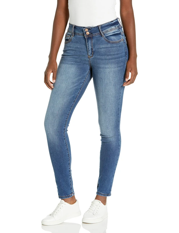 WallFlower Women's Juniors Instastretch High Rise Flirty Curvy Skinny Jeans (Standard and Plus), Pia, 18