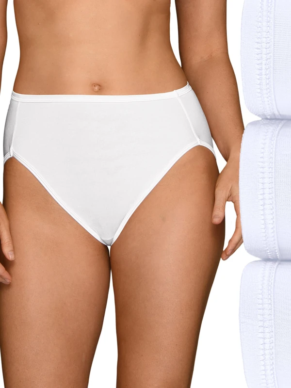 Vanity Fair Women's Illumination Hi Cut Panty 13108 Briefs, White Multi, 12