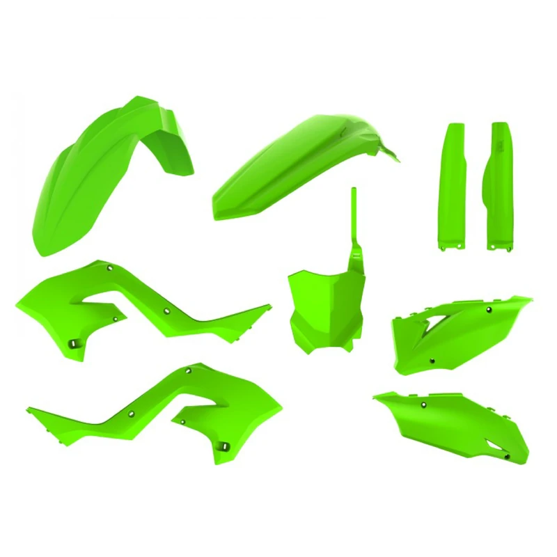 POLISPORT 90936 - Polisport MX Restyling Replica Kit for Those Looking for OEM Quality for Kawasaki Motorcycles in Lime Green
