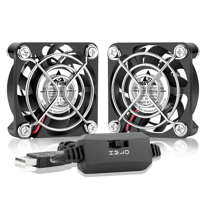 GDSTIME 50mm 5V USB Fan 50 x 10mm Brushless Computer Fan 4500 RPM High Speed For TV Box Router Cabinet