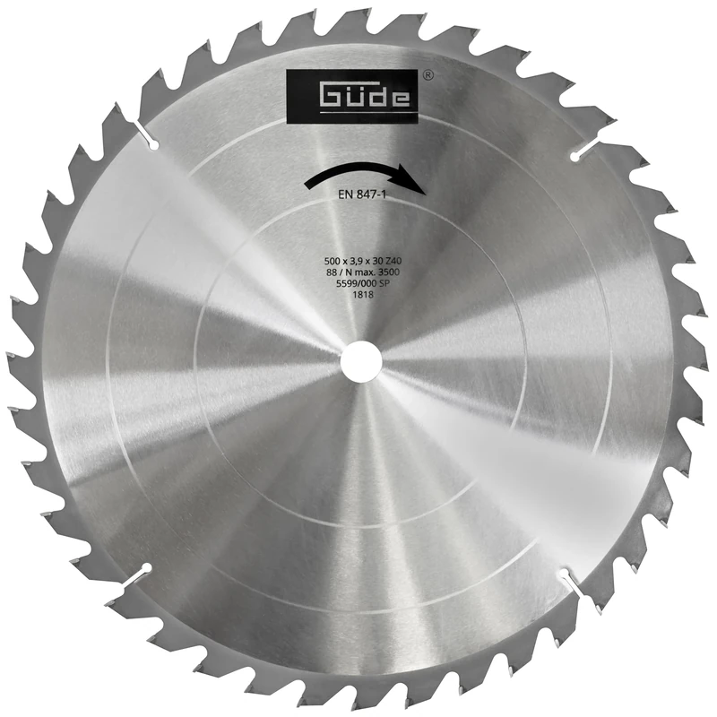 Güde HM 500 x 30 x 40Z Carbide firewood Saw Blade, Metal