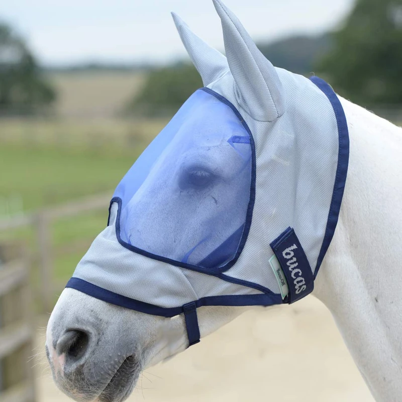 Bucas Buzz-Off Deluxe 155/XL Mask & Ears Blue - Image 1