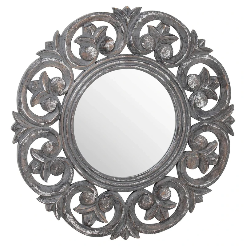 Hill 1975 Brinley Antique Metallic Circular Mirror, WOOD, Mixed, 2.5 x 60 x 60cm - Image 1