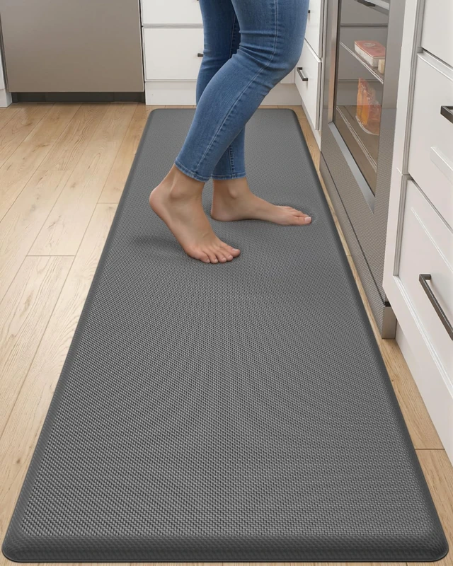 DEXI Kitchen Mat Cushioned Anti Fatigue, Non Slip Waterproof Comfort Standing Floor Rug for Kitchen, Office, Sink, Laundry, 70x20, Grey