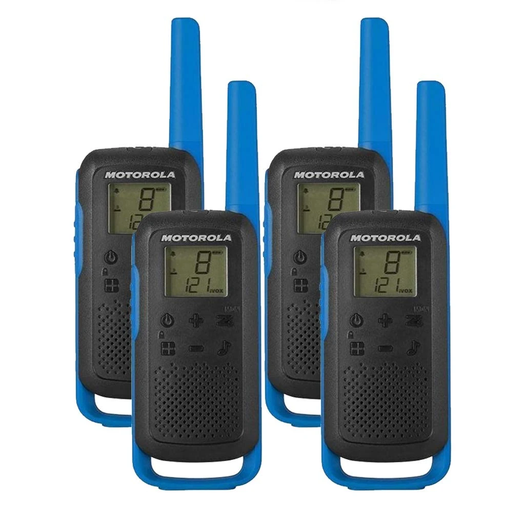 Motorola TLKR T62 PMR446 2-Way Walkie Talkie Radio - Blue (Quad)