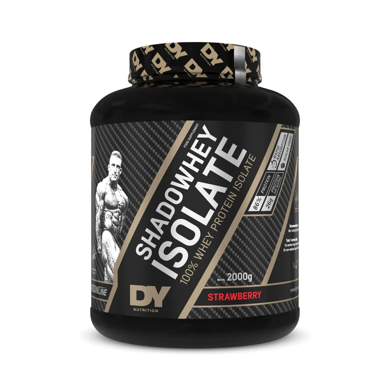 DY Nutrition - Shadowhey Isolate Protein Powder 2kg | 25g Protein per Serving | 66 Servings | 7.3g of BCAAs | Cold Processing Filtered | Premium Absorption Lactose Free (Strawberry