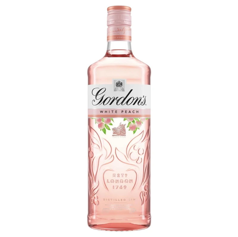 Gordon's White Peach Distilled Gin | 37.5% vol | 70cl | Subtle Sweetness & Flavours of White Peach | Balanced with Gin Botanicals | Enjoy in a Gin Glass with Tonic | Flavoured Gin