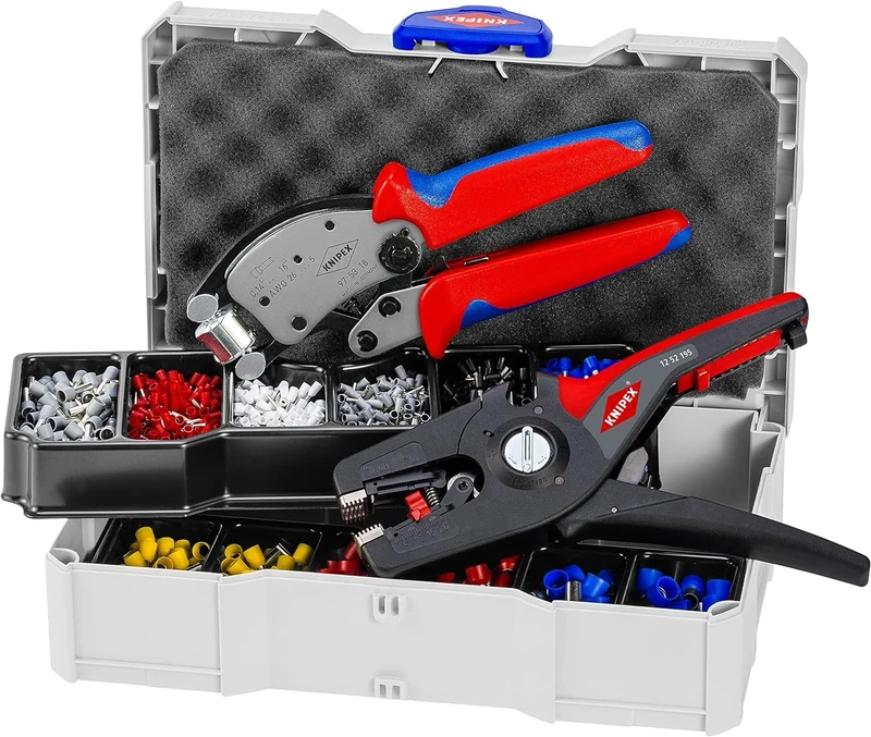 KNIPEX Crimp Assortment for Wire Ferrules 1 x 97 53 18, 1 x 12 52 195, 9 x Wire Ferrule Sets 265 mm, 97 90 14