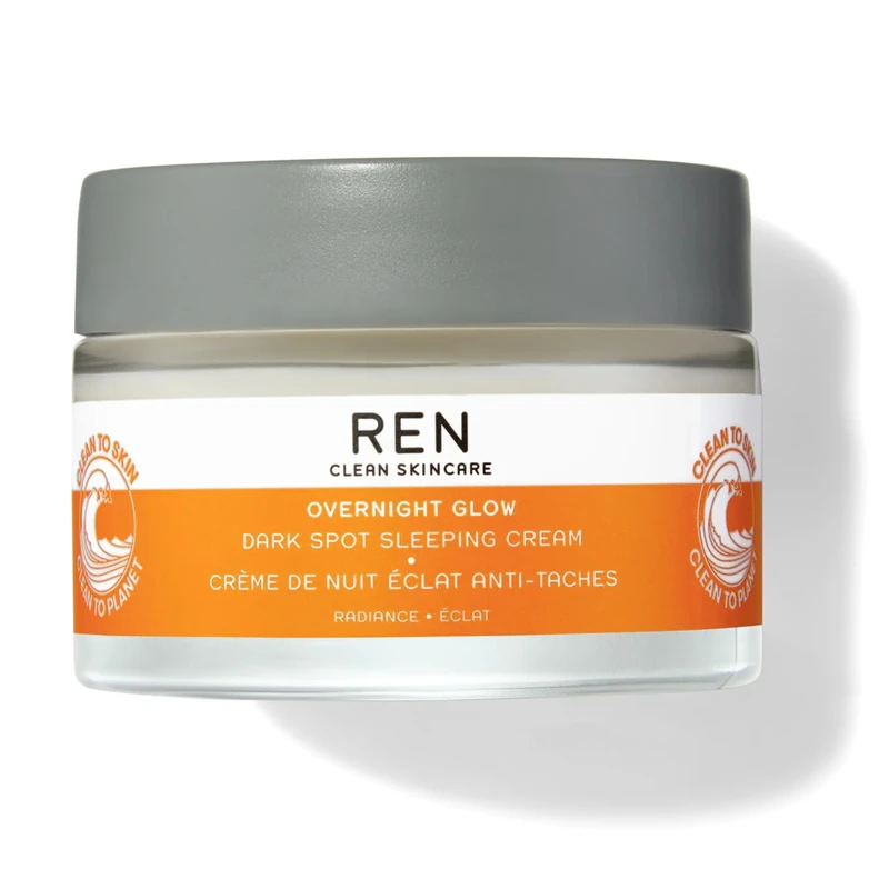 REN Clean Skincare Dark Spot Removal Overnight Cream - Proven to Reduce Hyperpigmentation with Natural Algae and Phytoglycogen - Cruelty Free & Vegan Hydrating Facial Moisturizer, 50 ml, (Pack of 1)