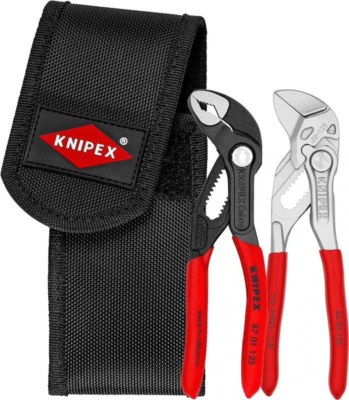 KNIPEX Mini Pliers Set in Belt Tool Pouch 1 x 87 01 125, 1 x 86 03 125 160 mm, 00 20 72 V04