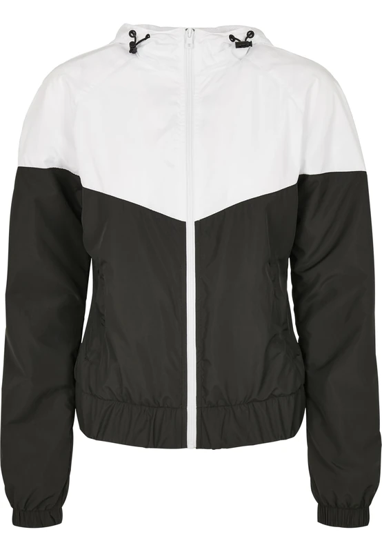 Urban Classics Women's Ladies Arrow Windbreaker Wind Jacket, White/Black, XXXXL