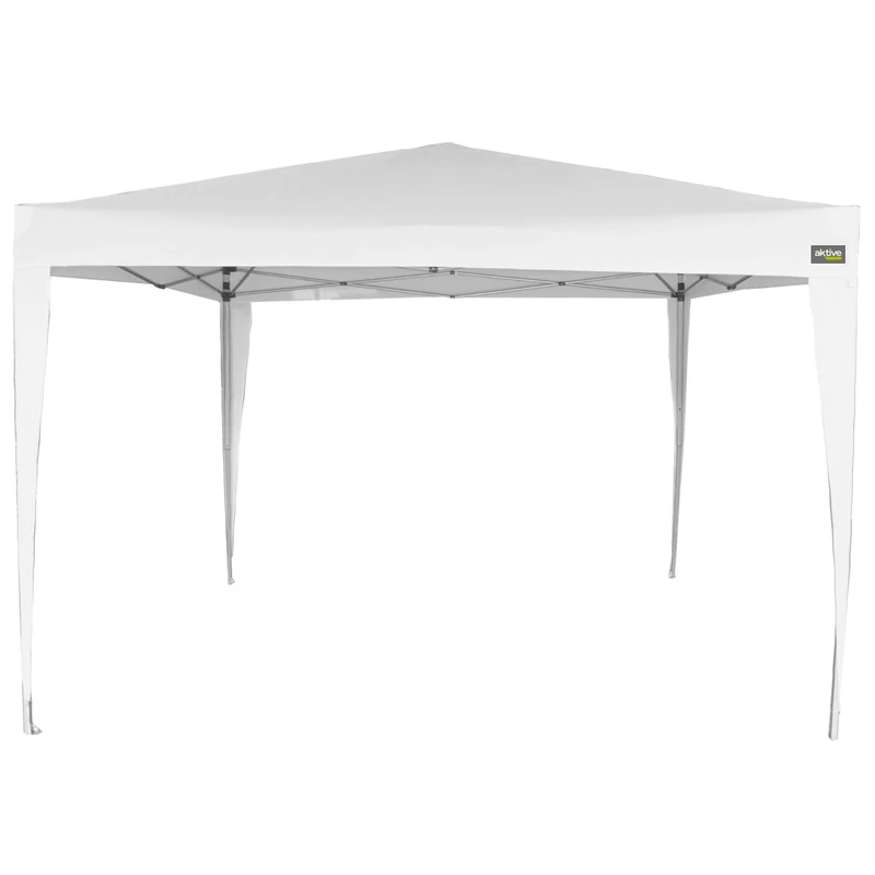 AKTIVE 62187 – Folding Gazebo 300 x 300 x 240/250 White, Awnings Outdoor Terrace, Terrace, Beach or Camping, Garden Pergolas, Folding Gazebo and Easy to Assemble