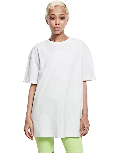 Urban Classics Women's T-Shirt Ladies Oversized Boyfriend Tee T-Shirt for Women in Oversized Look Sizes XS - 5XL, White, XS Große Größen Tall