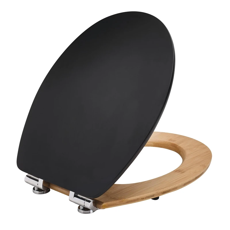 Wirquin Diplomat 20722853 Soft Close Toilet Seat, Black Bamboo