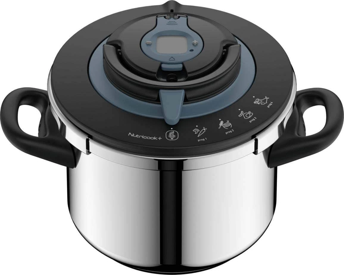 Seb Nutricook+ P4220705 Pressure Cooker 6 L Stainless Steel, Induction Pressure Cooker, Easy to Use, Cooking Program, Made in France