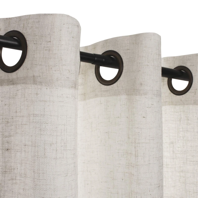 VOILYBIRD Palma Textured Linen Semi Sheer Curtains 52W x 96L Natural