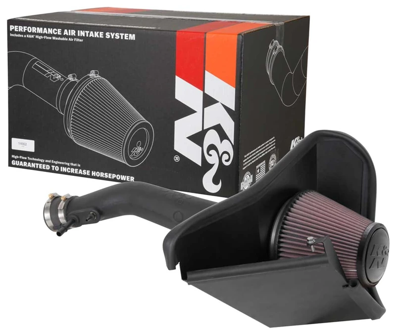 K&N Cold Air Intake Kit: Increase Acceleration & Engine Growl, Guaranteed to Increase Horsepower up to 8HP: Compatible with 2.0L, L4, 2017-2018 FORD Edge, 63-2611