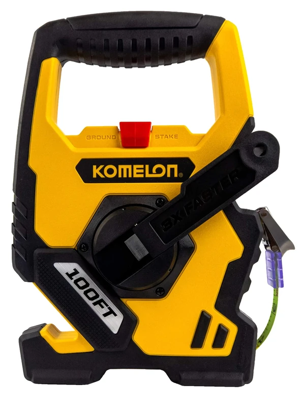 Komelon N9100 Open Reel Steel Tape Measure, 100-Feet, Yellow