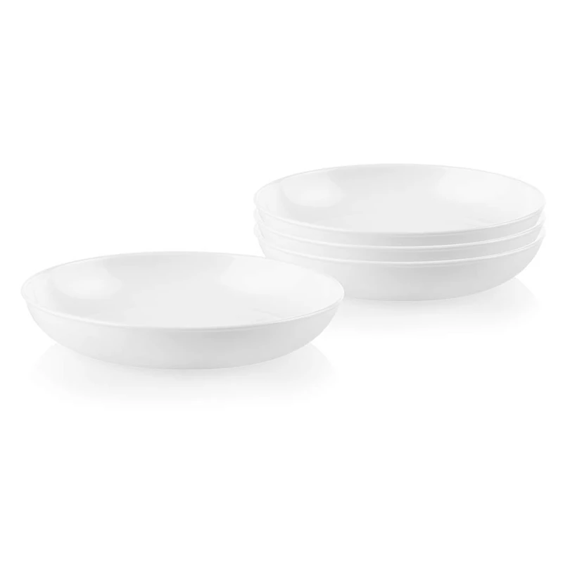 Corelle White Versa Bowls for Pasta, 4 Pack, 30oz Made in The USA | Easy to Clean Bowls are Lightweight | Resistant to Chips & Cracks| Dishwasher and Microwave Safe - Image 1