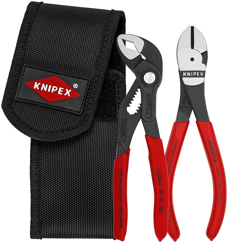 KNIPEX Tools - 2 Piece Mini Pliers in Belt Pouch (74 01 160 & 87 01 125) (002072V02)