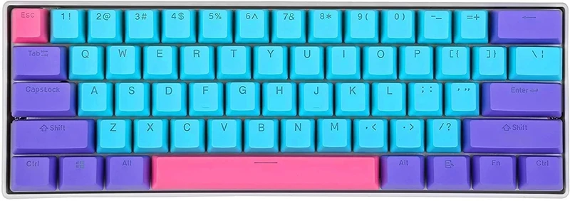 BOYI Wired 60% Mechanical,Mini RGB Cherry MX Switch PBT Keycaps NKRO Programmable Type-C Keyboard for Gaming and Working(Joker-Color,Cherry MX Blue Switch)