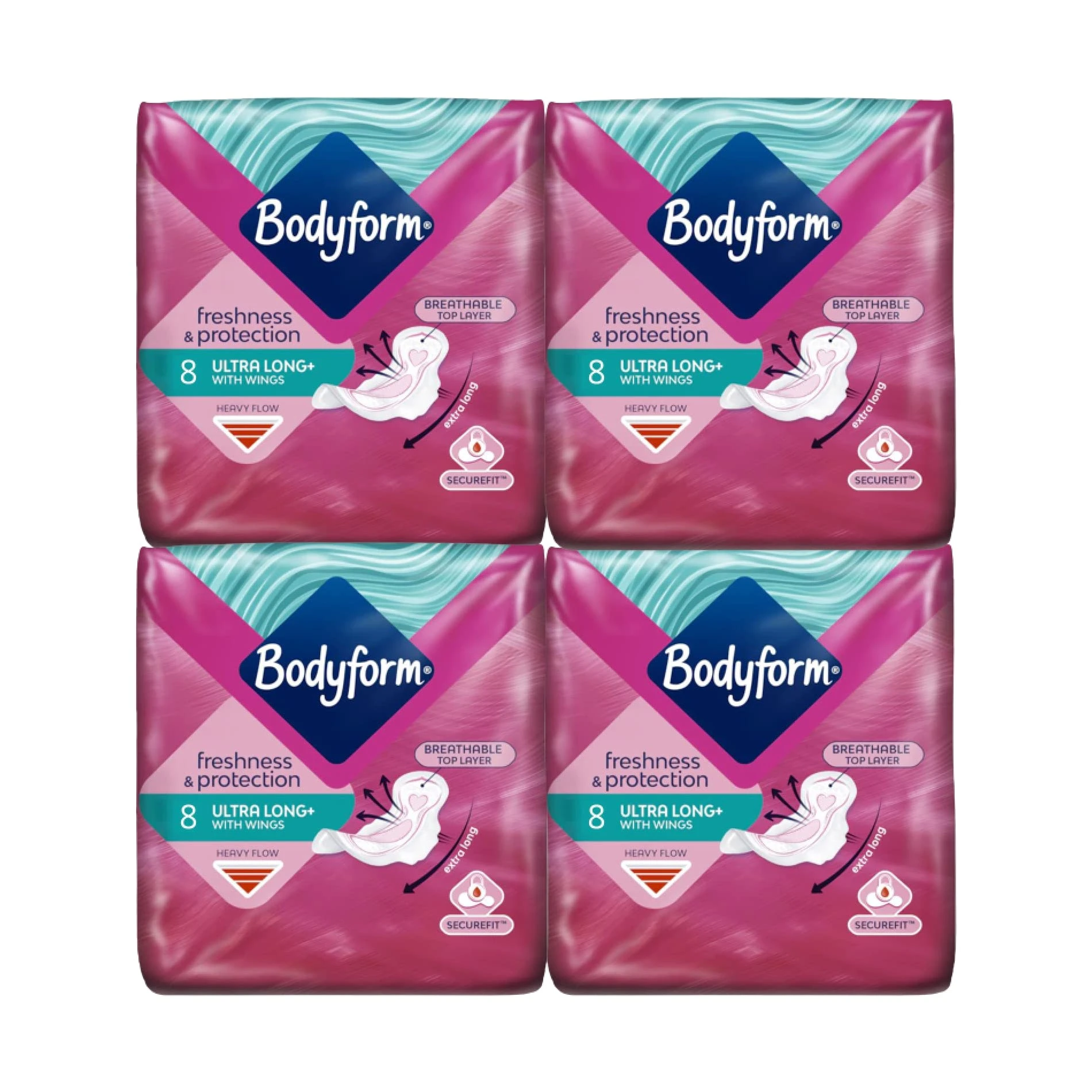BODYFORM - ULTRALONG+ Wings pm1.49 8's - Pack of 4