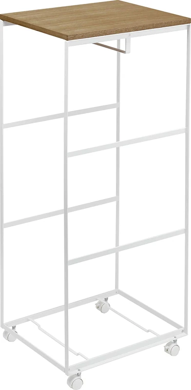 YAMAZAKI Laundry Trolley, Alloy Steel, White, Standard Size