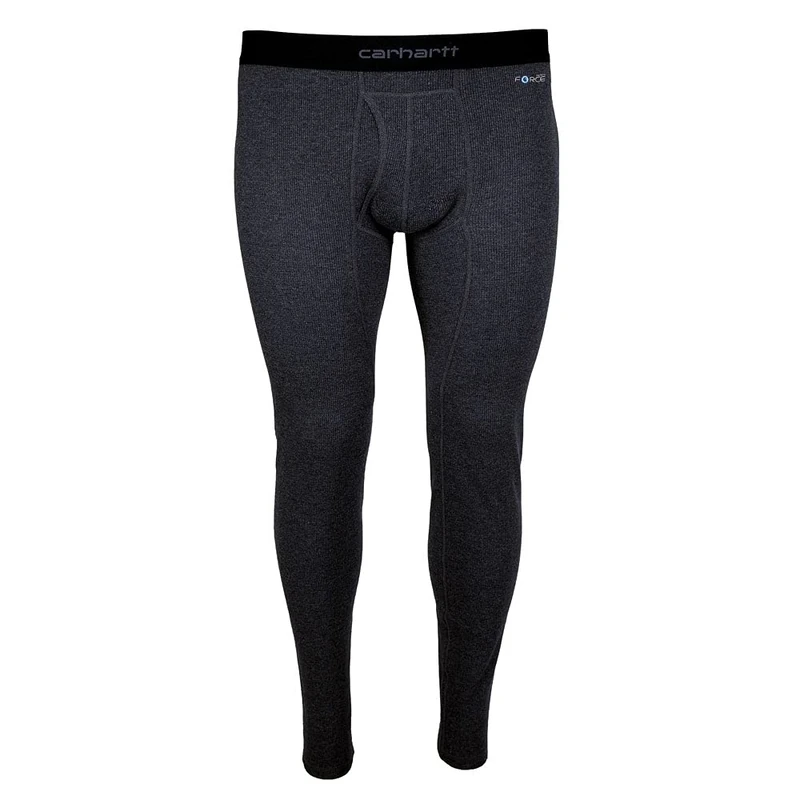Carhartt Men's 100% Cotton Midweight Bottom Base Layer, Black Heather, XXL