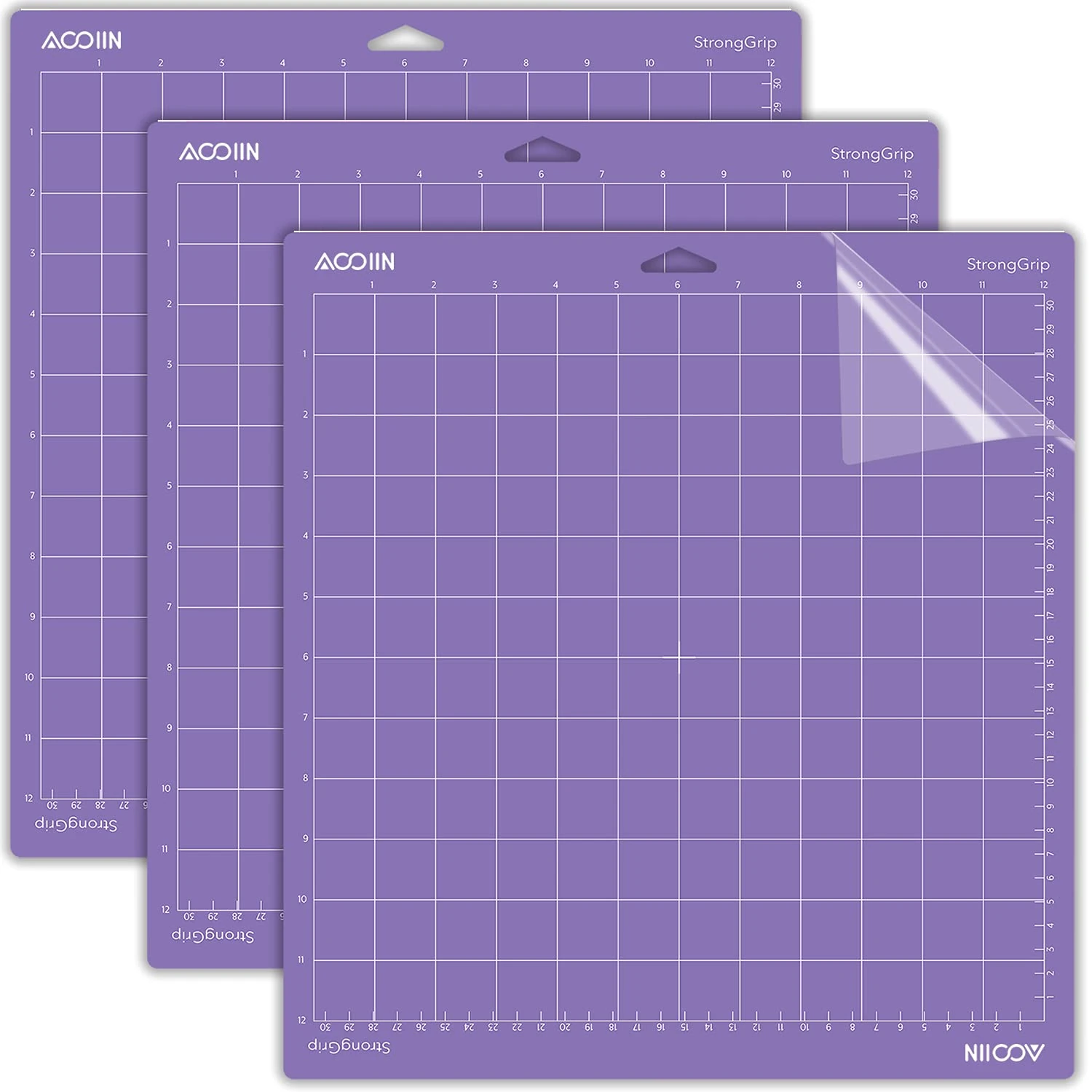 AOOIIN Strong Grip Cutting Mat for Cricut Explore One/Air/Air 2/Maker 3 Packs Cut Mats Replacement Accessories for Cricut (12 x 12 inch,Purple)