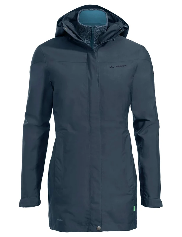 VAUDE Women's Idris 3in1 Parka II 2in1 Jackett - Steelblue, 36