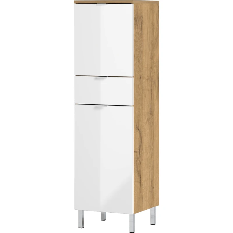 GERMANIA DIE MÖBELMACHER Cupboard, Grandson Oak/White, 34 x 120 x 34 cm