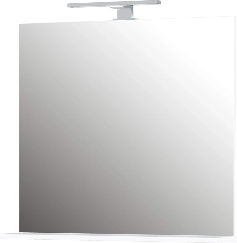 Germania Mirror 1429-84, in White, with shelf and LED-lighting, 76 x 75 x 15 cm (w/h/d)