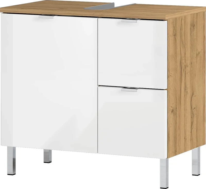 GERMANIA DIE MÖBELMACHER Wash Basin Cabinet, Grandson Oak/White, 60 x 56 x 34 cm