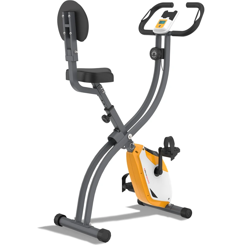 Ultrasport F-Bike 350B, fitness machine for joint-friendly endurance training at home, can be used like an ergometer / exercise bike, foldable home trainer with eight resistance levels