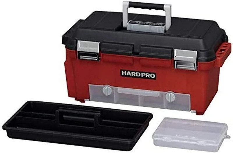 Iris Ohyama, Organizer, Box, Chest, Bin, Toolbox, DIY, Screw locker with ergonomic handles, Set of 1, Solid, BPA Free, Garage, office, HP-52, Red