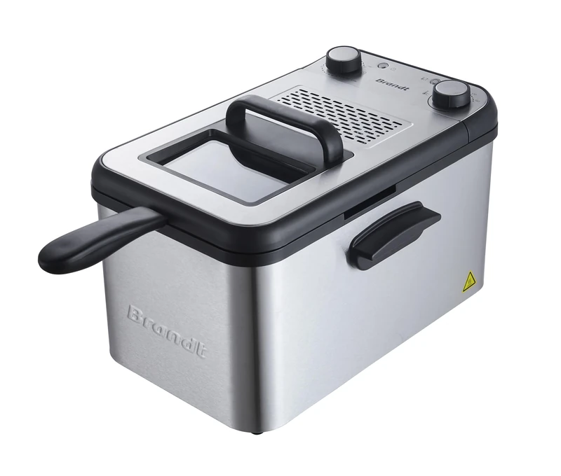 Brandt FRI4200 – 4.2L Stainless Steel Electric Deep Fryer – Adjustable Thermostat 130-190°C – Lid with Porthole – Removable Bowl – 3000W – Easy to Clean – Stainless Steel