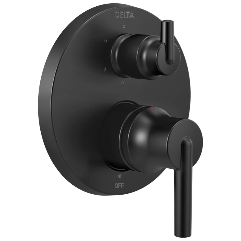 Delta Faucet T24959-BL Contemporary Monitor 14 Series Valve 6-Setting Integrated Shower Trim with Diverter, Matte Black