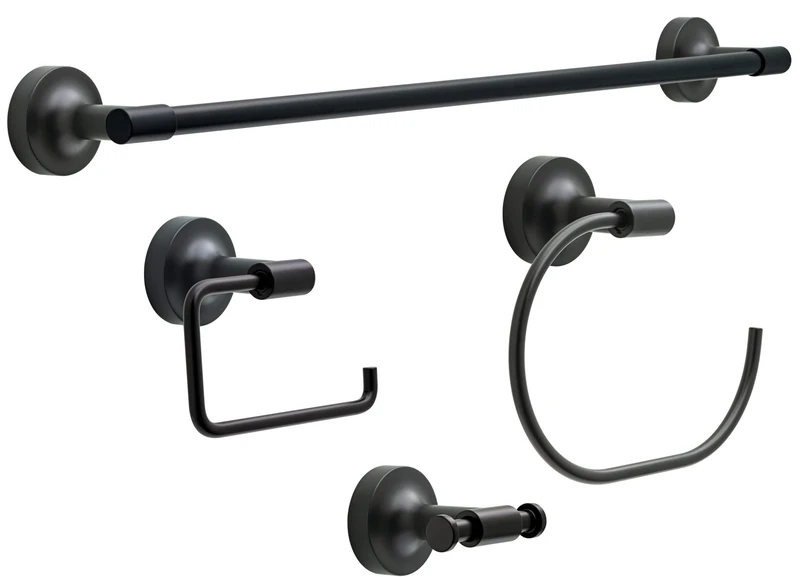 Franklin Brass VOI64-MB Voisin 4 Piece Bath Hardware Kit, Matte Black