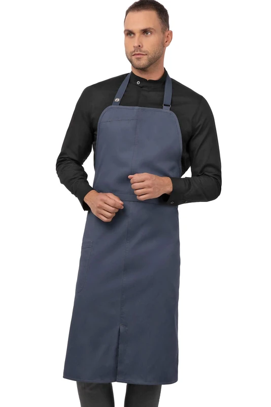 Chef Works Brio Chef's Bib Apron, Blue, One Size